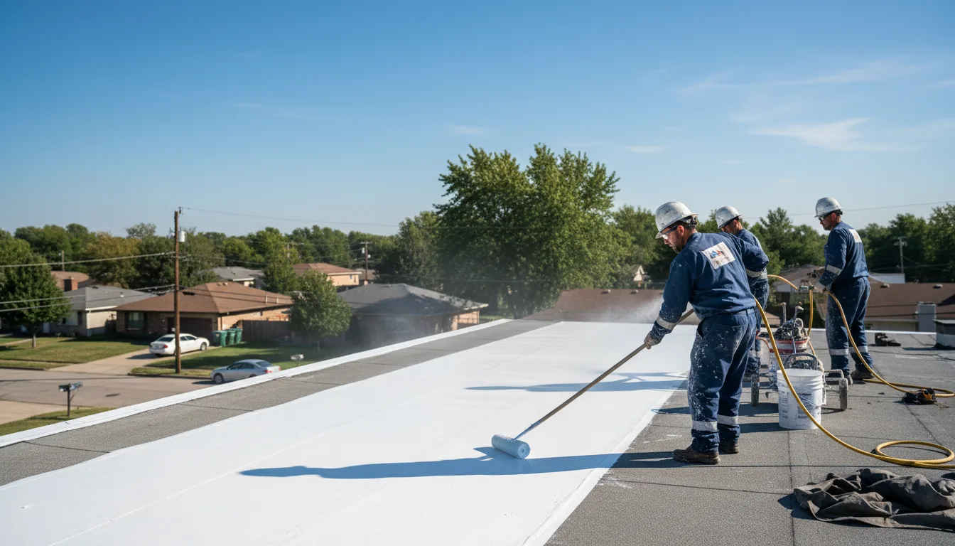 Commercial roof coating in Elsmore, KS near me